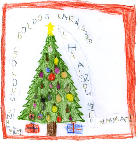 karácsonyfa - gyermekrajz